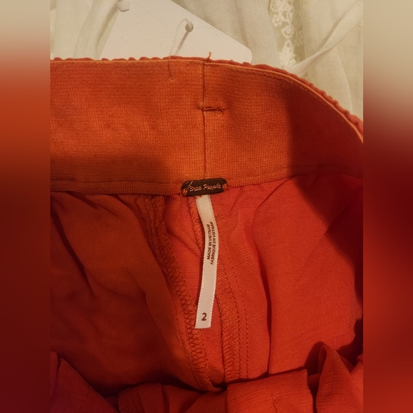 Free People Nothing to Say Pleated Trouser Orange NWOT - Picture 14 of 14